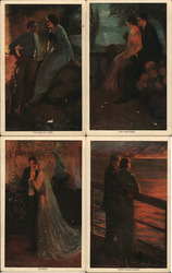 Set of 4: Couples, Dark Postcard Postcard Postcard