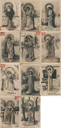 Set of 11: Art Nouveau Women, Months of Year Postcard Postcard Postcard