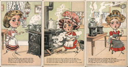 Set of 3: Woman Working in Kitchen Women Postcard Postcard Postcard