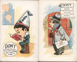 Set of 2: "Don't" Series Comic, Funny Postcard Postcard Postcard