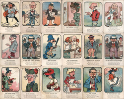 Set of 18: Vinegar Valentines Aurochrome Series Caricatures Myer Postcard Postcard Postcard