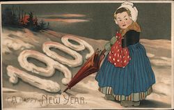 1909 A Happy New Year Postcard