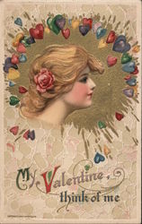 My Valentine Think of Me Postcard