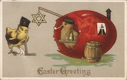 Easter Greetings, Star of David With Chicks Postcard Postcard Postcard