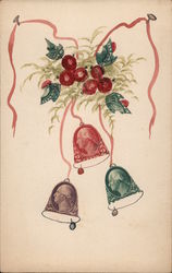 Christmas bells made from stamps Postcard