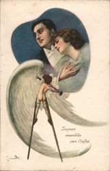 Couple with Cupid Postcard