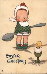 Child and Chick in Egg Eggs Postcard Postcard Postcard