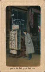 I Saw A Lot But None Like You - Man Perusing Postcards Postal Postcard Postcard Postcard