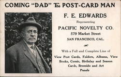 Rare: Postcard Salesman F.E. Edwards The Post-Card Man Postcard