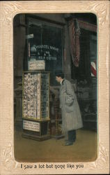 I Saw a Lot But None Like You - Man browsing Postcards Postcard