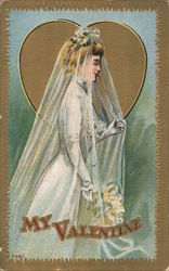 My Valentine - Bride Women Postcard Postcard Postcard