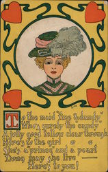 Woman in Hat Postcard