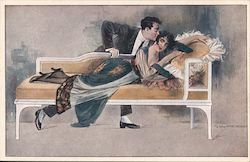 Couple Kissing on Sofa Couples G. Crotta Postcard Postcard Postcard