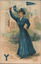 Yale woman in blue Postcard