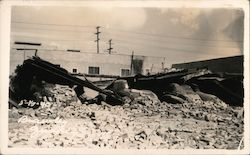 Crushed Cars Under Rubble, 1940 Earthquake Brawley, CA Postcard Postcard Postcard