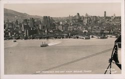 City and Bay From Bridge Tower San Francisco, CA Postcard Postcard Postcard