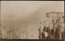 Birds Eye View of San Francisco with Fog Postcard