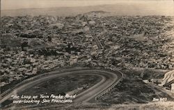 The Loop on Twin Peaks Road Overlooking San Francisco California Postcard Postcard Postcard