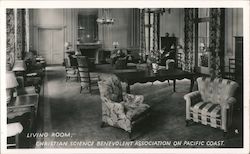 Living Room, Christian Science Benevolent Association on Pacific Coast Postcard