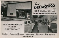 New Delmonico San Francisco's Finest Restaurant California Postcard Postcard Postcard