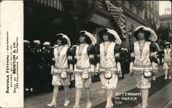 Attendants to the Queen - Portola Festival Postcard