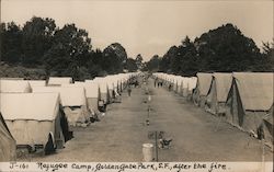 Refugee Camp, Golden Gate Park, San Francisco After the Fire J-161 California Postcard Postcard Postcard