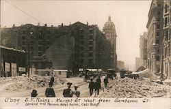 San Francisco Ruins, Market St. West from Sansome St J-229 Postcard