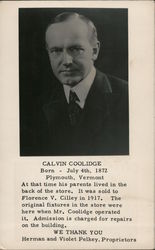 Calvin Coolidge Political Postcard Postcard Postcard