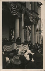 President Taft Standing on a Balcony in Front of a Crowd Postcard