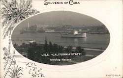 U.S.S. "California State" Arriving Havana Cuba Photo Illa Postcard Postcard Postcard