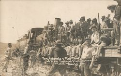 Mexican Border War Surrendered Insurrectos (Insurgents) & Red Cross on Train Tijuana, Mexico Military Postcard Postcard Postcard