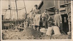 Workers with Cement / Postcard Advertising Postcard