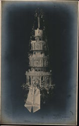 A Large Four Tiered Wedding Cake Postcard