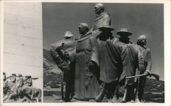 Statue of Monks with Horse Sculpture & Carving Postcard Postcard Postcard