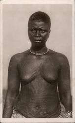 Topless African Woman, Scarification Postcard Postcard Postcard