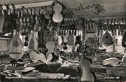 A Man Working in an Instrument Shop Music H. Huber Postcard Postcard Postcard