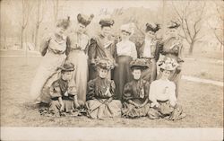 Group of Women with Hats Postcard