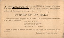 Meeting of the Sierra Club - Calaveras Big Tree Groves Postcard