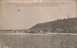 Paulhan in Farman Aeroplane Breaking World's Record for Height - Aviation Week 1910 Los Angeles, CA Los Angeles Express Postcard Postcard