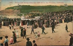 Drill by Life Saving Crew near Cliff House Postcard