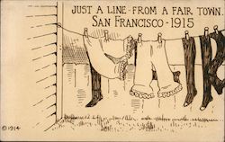 Just a line from a fair town 1915 Postcard