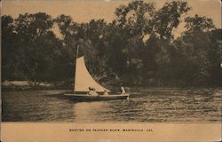 Boating on Feather River Marysville, CA Postcard Postcard Postcard