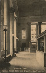 Savings Union Bank and Trust Co. Interior View San Francisco, CA Postcard Postcard Postcard