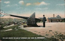 The man behind the gun of Kraemer Post Card Co. Postcard