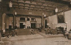 Glimpse of Main Lobby, Hotel Plaza Postcard