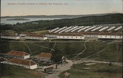 Barracks, Presidio, Alcatraz in distance San Francisco, CA Postcard Postcard Postcard