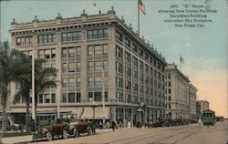 D Street showing New Union Building, Spreckles Building, and other sky scrapers Postcard