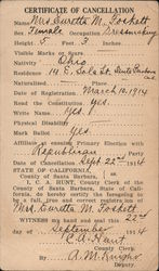 Voter Registration Card, 1914 Santa Barbara, CA Postcard Postcard Postcard