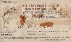 All University Circus May 9 & 10 1913 Minneapolis, MN Postcard Postcard Postcard