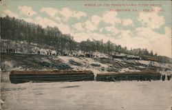 Wreck of the Pennsylvania Flyer Above Johnstown, PA Feb 26, 1907 Postcard